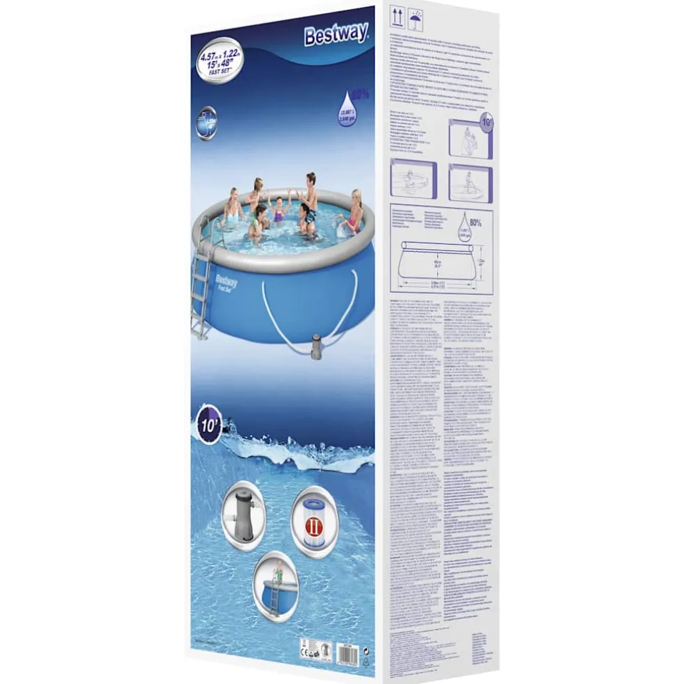 Bestway Fast Set Zwembadset opblaasbaar rond 457x122 cm