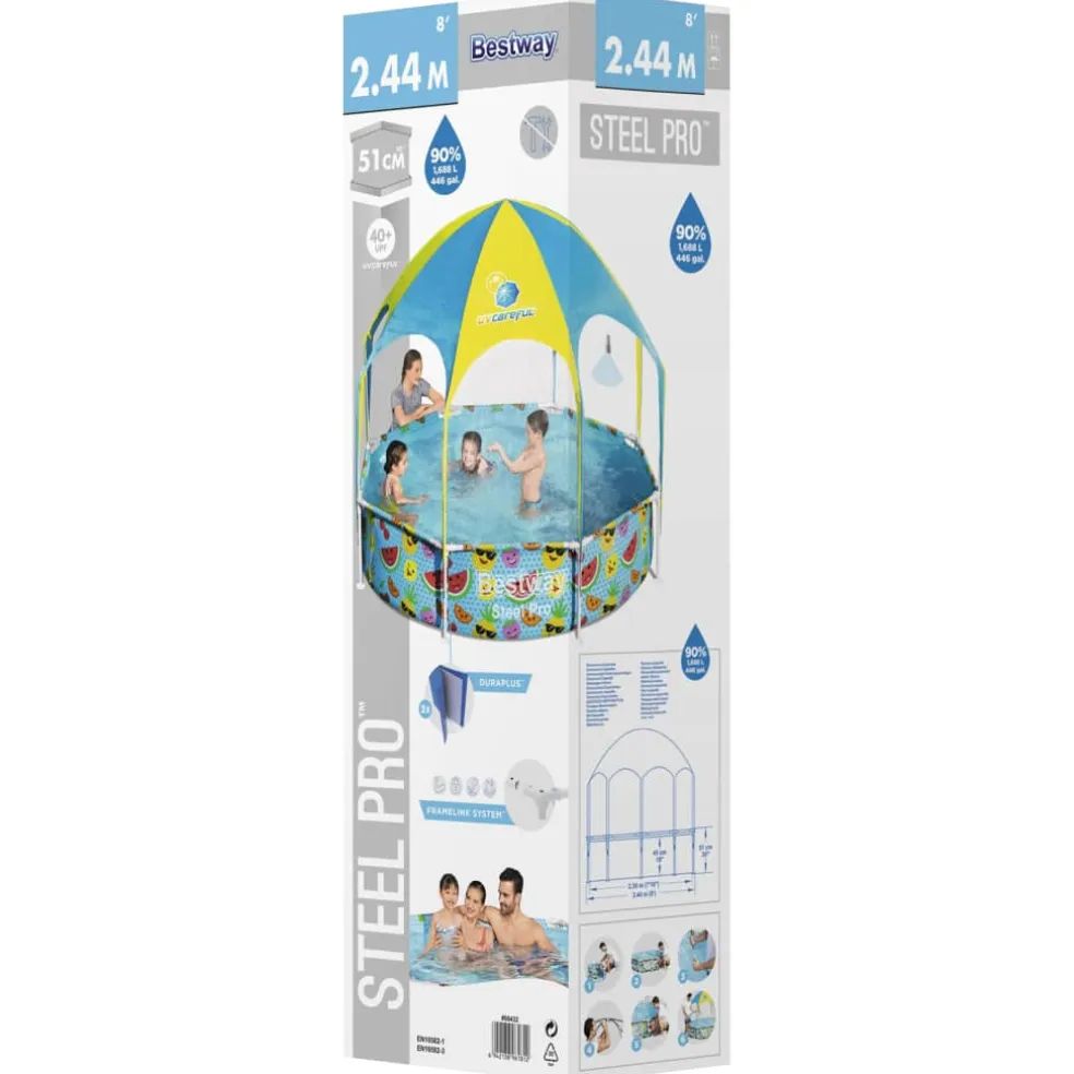 Bestway Kinderzwembad Steel Pro UV Careful bovengronds 244x51 cm