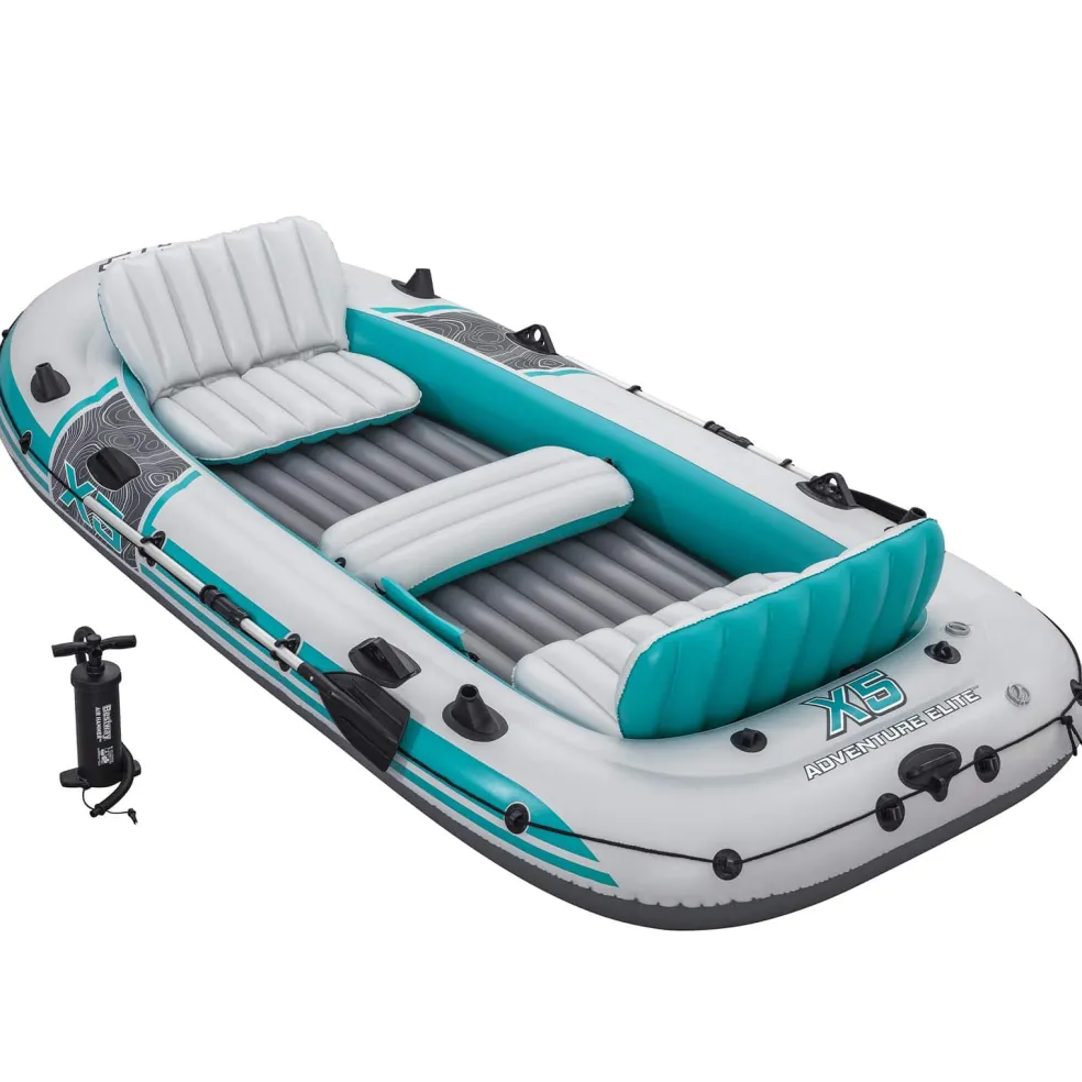 Bestway Opblaasbare boot Grijs en Wit 3,64 x 1,66 m PVC