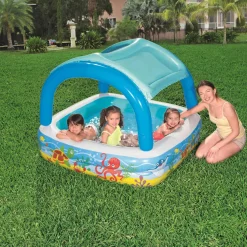 Bestway Speelzwembad met overkapping 140x140x114 cm blauw 52192