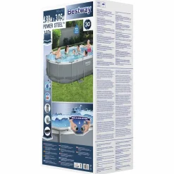 Bestway Zwembadset Power Steel ovaal 488x305x107 cm