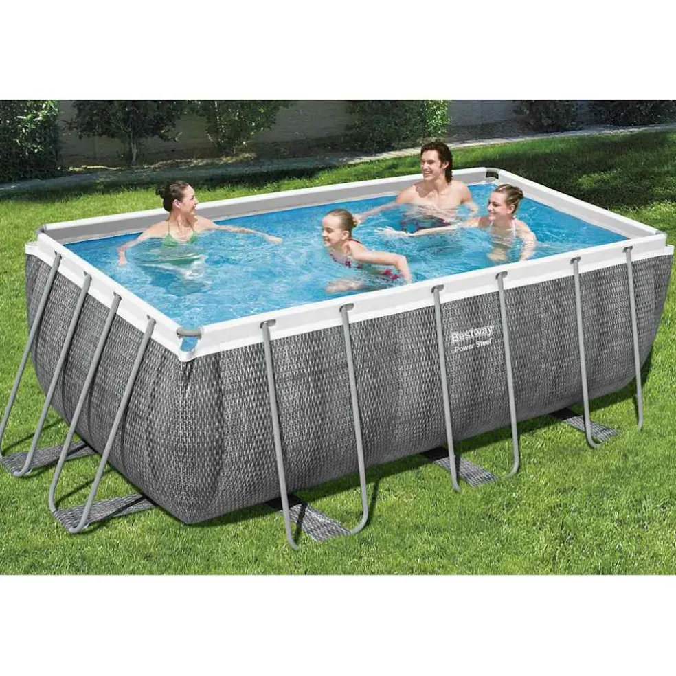 Bestway Zwembadset Power Steel rechthoekig 412x201x122 cm