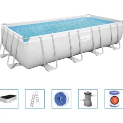 Bestway Zwembadset Power Steel rechthoekig 488x244x122 cm