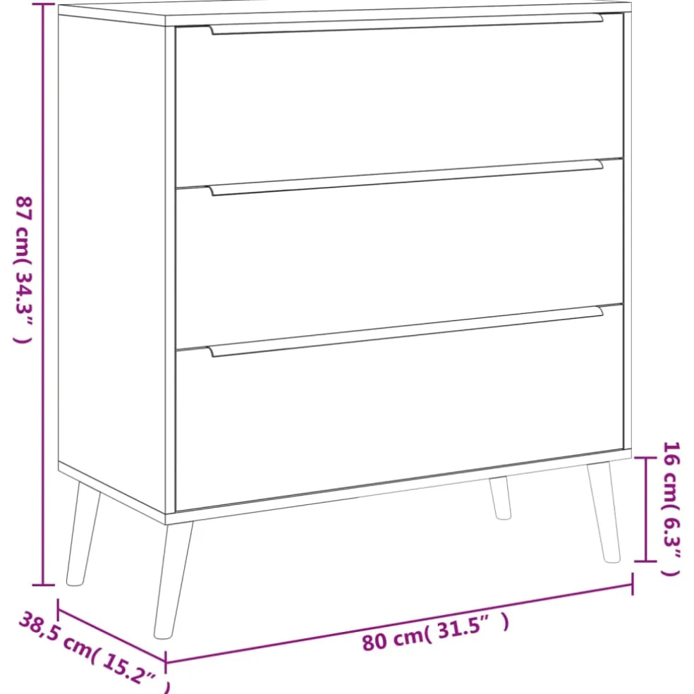 Finori Dressoir Lusk 03A 80x38,5x87 cm sonoma eikenkleurig