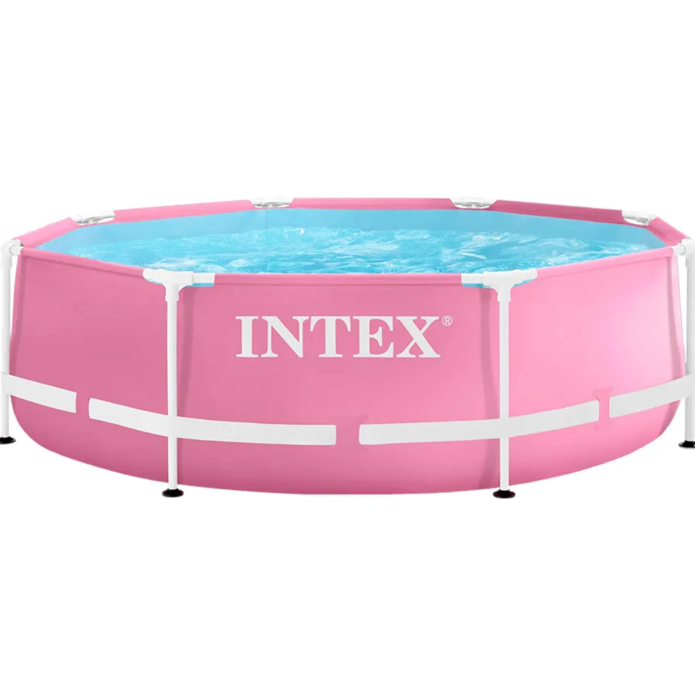 INTEX Metalen Frame Boven Grond Zwembad 244 x 76 cm Rond voor Roze