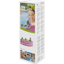 INTEX Metalen Frame Boven Grond Zwembad 244 x 76 cm Rond voor Roze