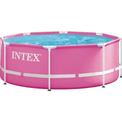 INTEX Metalen Frame Boven Grond Zwembad 244 x 76 cm Rond voor Roze