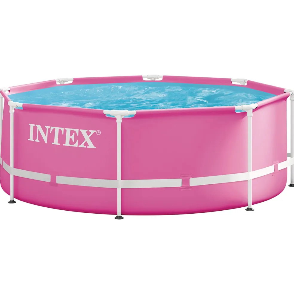 INTEX Metalen Frame Boven Grond Zwembad 244 x 76 cm Rond voor Roze