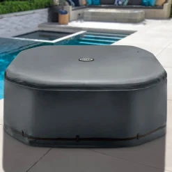 INTEX Spa Deksel Donkergrijs 180 x 180 cm PVC en PU