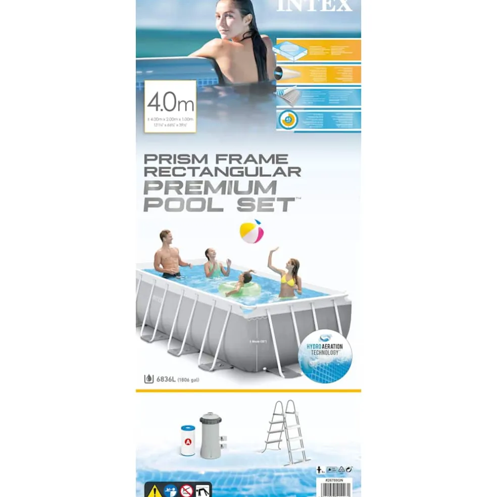 Intex Zwembadset Prism Frame rechthoekig 400x200x100 cm