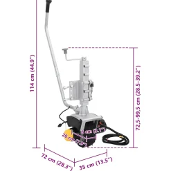 vidaXL Aanhangwagenkrikwiel 12 V 550 W Aluminium