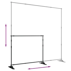 vidaXL Achtergrondstandaard 254x243 cm staal zwart