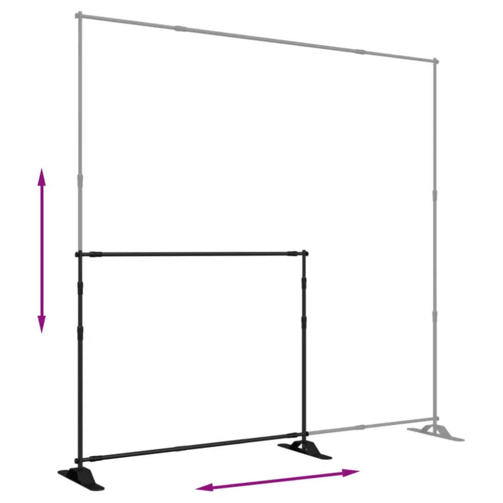 vidaXL Achtergrondstandaard 254x243 cm staal zwart