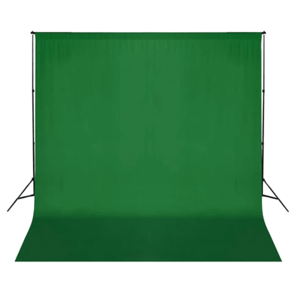 vidaXL Achtergrond zonder standaard chromakey 300x300 cm katoen groen