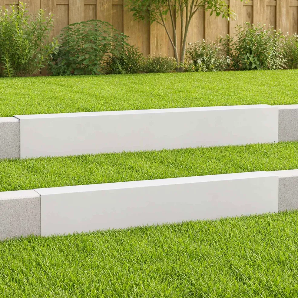 vidaXL Afdekprofiel voor tuinafboording 2 st 100 x 10 x 15 cm Staal