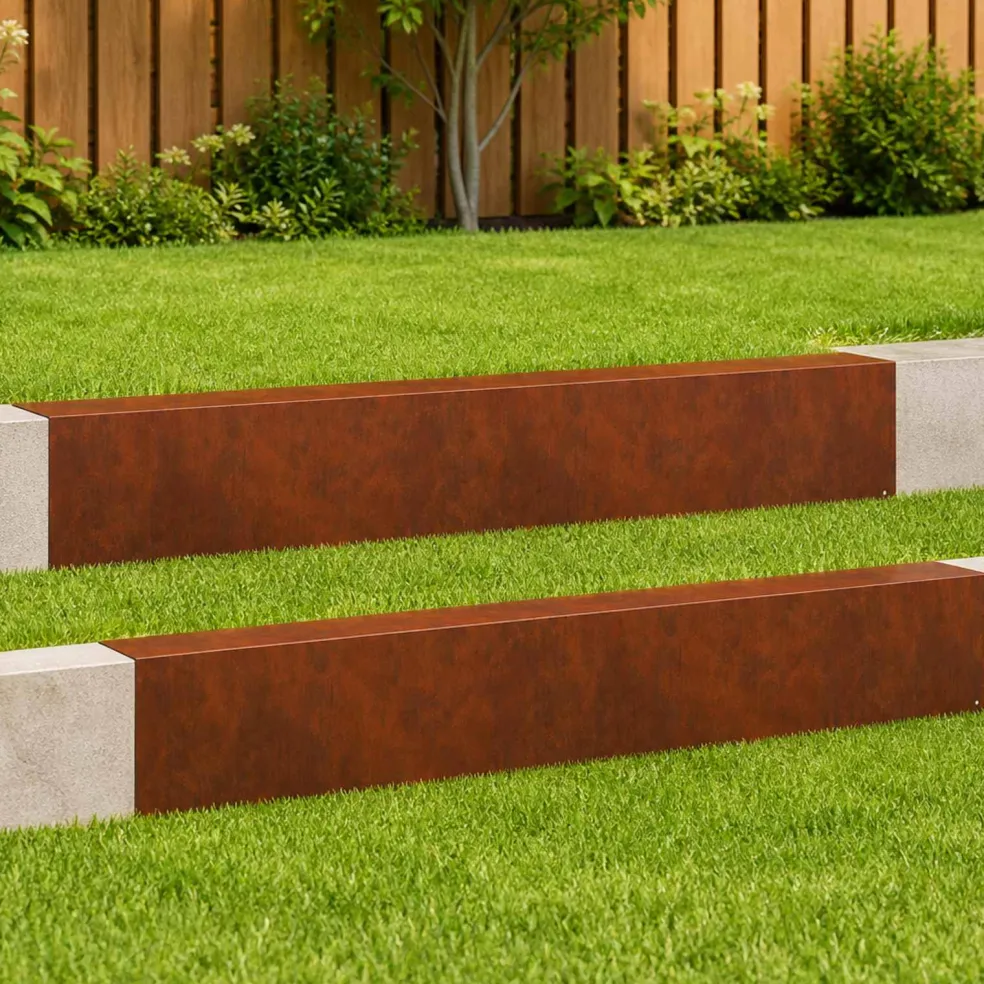 vidaXL Afdekprofiel voor tuinafboording 2 st 100 x 10 x 15 cm