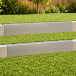 vidaXL Afdekprofiel voor tuinafboording 2 st 100 x 10 x 15 cm