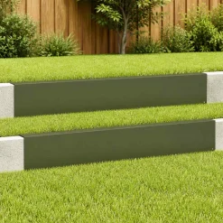 vidaXL Afdekprofiel voor tuinafboording 2 st 100 x 10 x 15 cm Staal