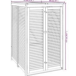 vidaXL Afvalbakberging enkel 70x89x117 cm massief acaciahout
