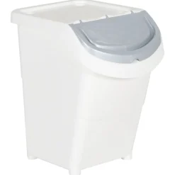 vidaXL Afvalbakken met deksels stapelbaar 3 st PP 120 L wit