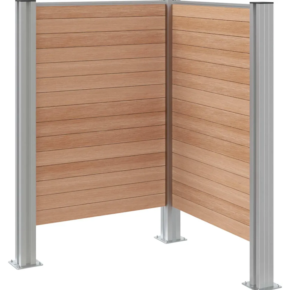 vidaXL Afvalbak Schutting Bruin 85 x 85 x 115 cm Aluminium en WPC