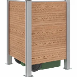 vidaXL Afvalbak Schutting Bruin 85 x 85 x 115 cm Aluminium en WPC