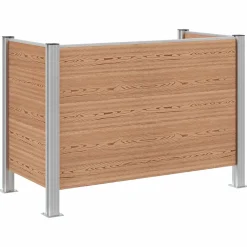 vidaXL Afvalbak Schutting Bruin 161 x 85 x 115 cm Aluminium en WPC
