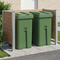 vidaXL Afvalbak Schutting Bruin 161 x 85 x 115 cm Aluminium en WPC
