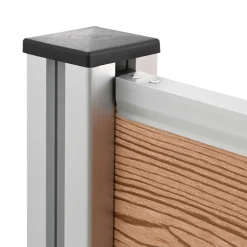 vidaXL Afvalbak Schutting Bruin 85 x 12 x 115 cm Aluminium en WPC
