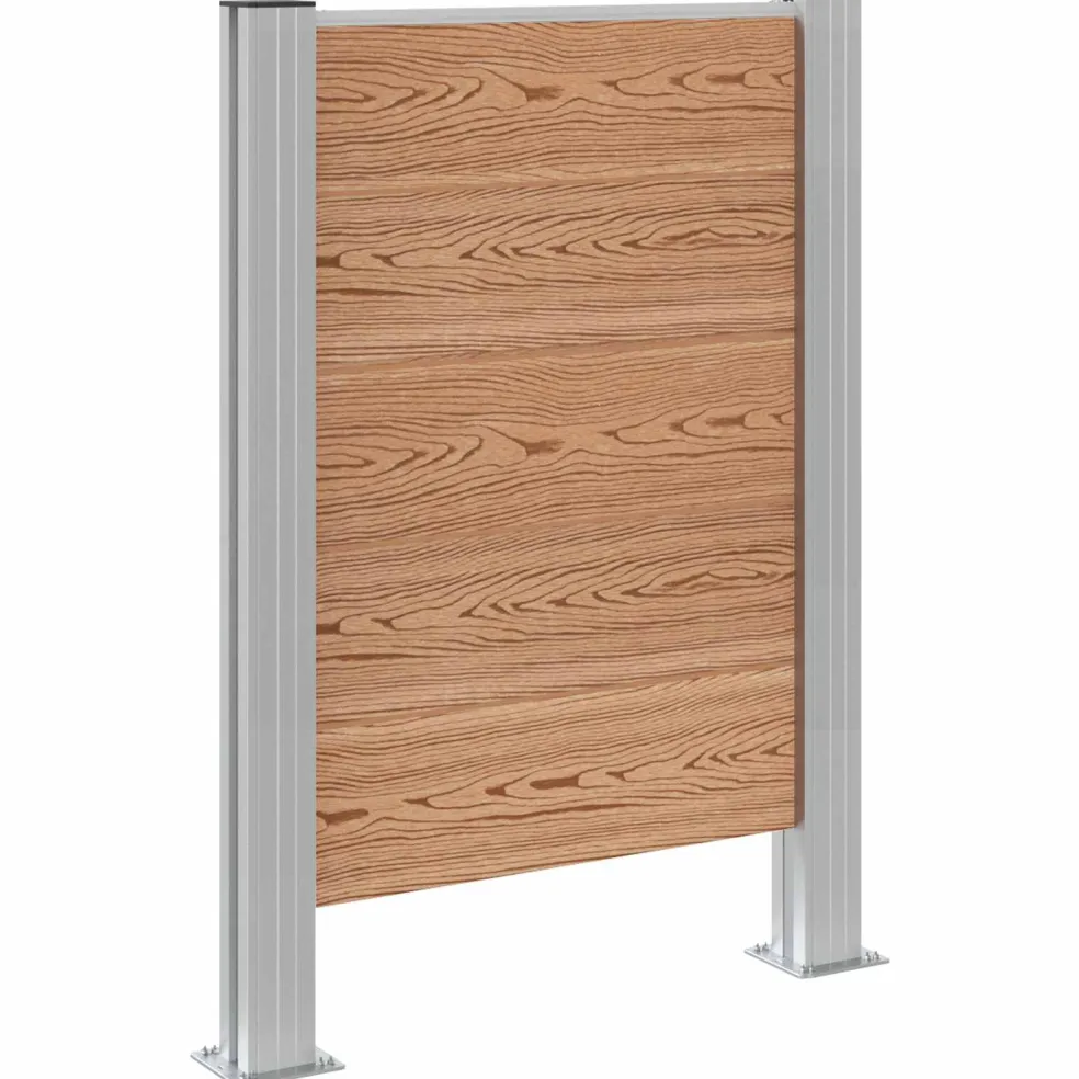 vidaXL Afvalbak Schutting Bruin 85 x 12 x 115 cm Aluminium en WPC