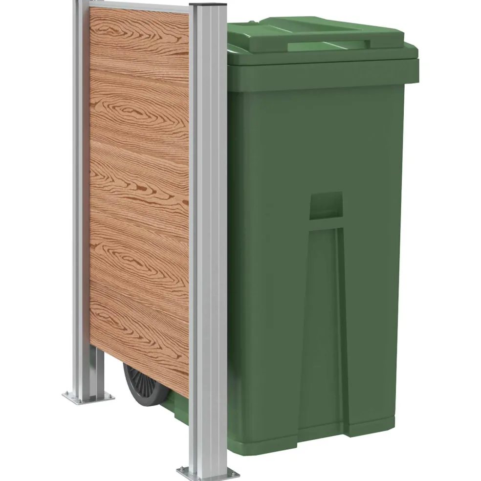 vidaXL Afvalbak Schutting Bruin 85 x 12 x 115 cm Aluminium en WPC