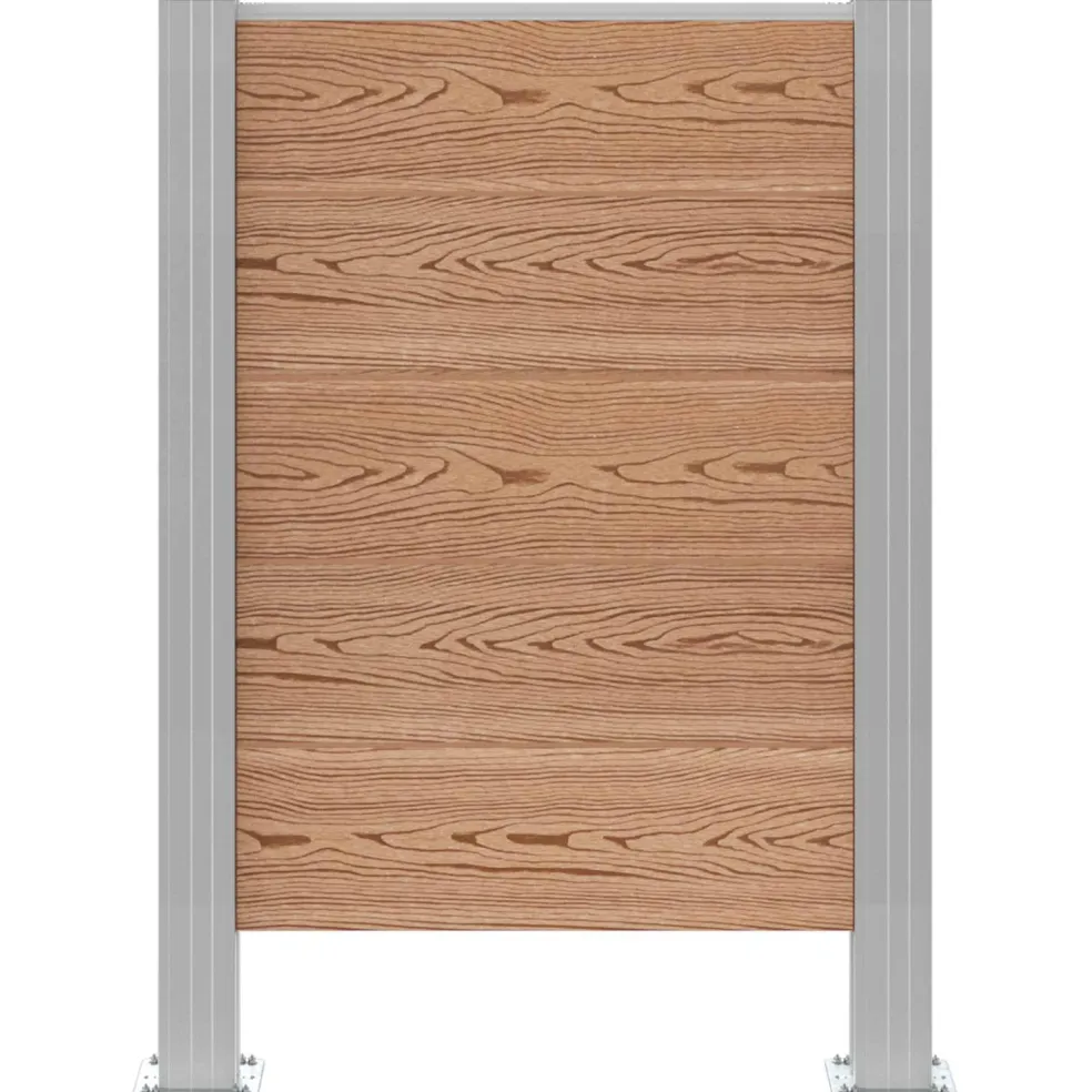 vidaXL Afvalbak Schutting Bruin 85 x 12 x 115 cm Aluminium en WPC