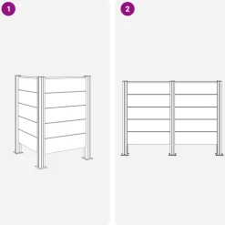 vidaXL Afvalbak Schutting Grijs 85 x 85 x 115 cm Aluminium en WPC