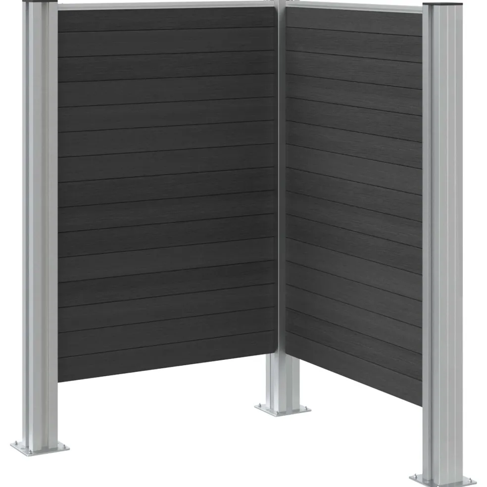 vidaXL Afvalbak Schutting Grijs 85 x 85 x 115 cm Aluminium en WPC