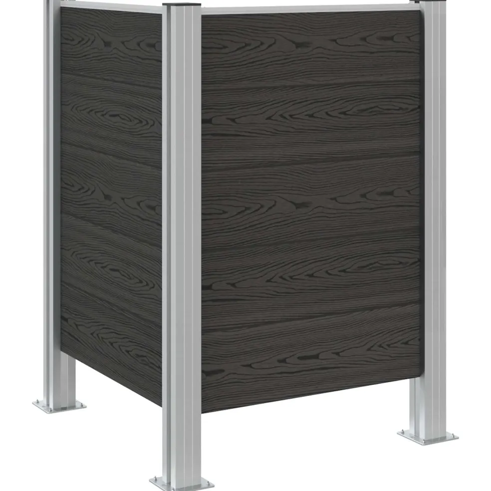 vidaXL Afvalbak Schutting Grijs 85 x 85 x 115 cm Aluminium en WPC
