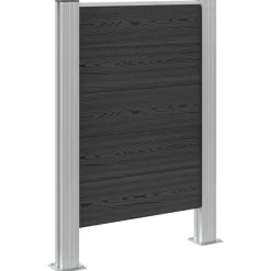 vidaXL Afvalbak Schutting Grijs 85 x 12 x 115 cm Aluminium en WPC