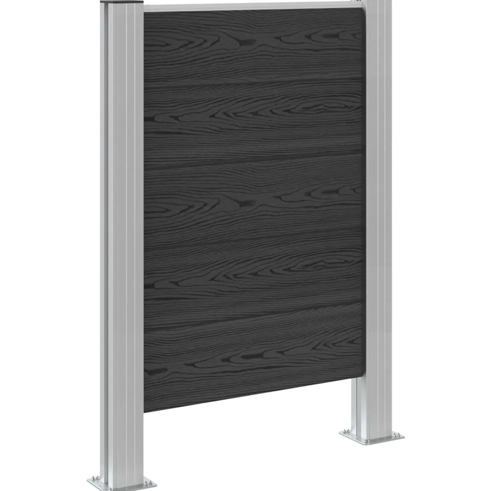 vidaXL Afvalbak Schutting Grijs 85 x 12 x 115 cm Aluminium en WPC
