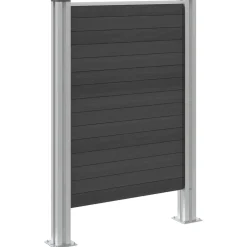 vidaXL Afvalbak Schutting Grijs 85 x 12 x 115 cm Aluminium en WPC