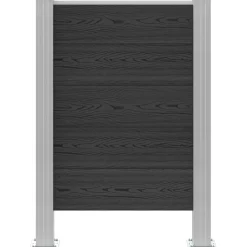 vidaXL Afvalbak Schutting Grijs 85 x 12 x 115 cm Aluminium en WPC