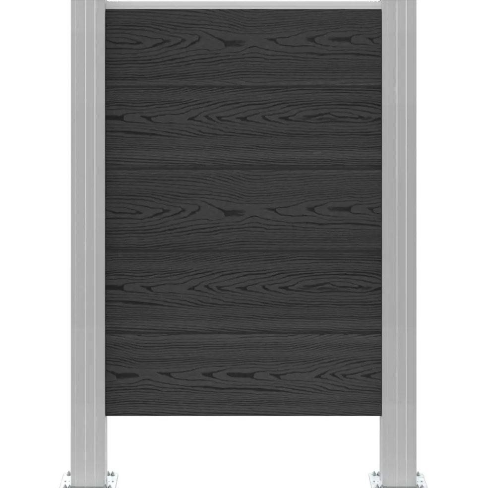 vidaXL Afvalbak Schutting Grijs 85 x 12 x 115 cm Aluminium en WPC