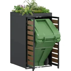 vidaXL Afvalcontaineropslag met plantenbakdak voor 240L container