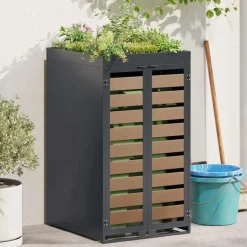 vidaXL Afvalcontaineropslag met plantenbakdak voor 240L container