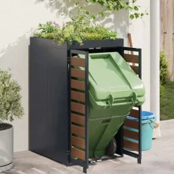 vidaXL Afvalcontaineropslag met plantenbakdak voor 240L container
