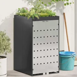 vidaXL Afvalcontaineropslag met plantenbakdak voor 240L container