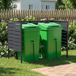 vidaXL Afvalcontainer scherm 167 x 85 x 113 cm Staal Antraciet