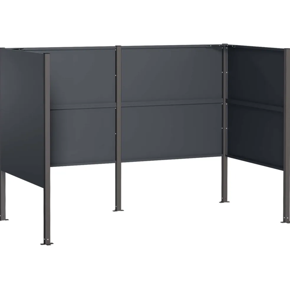 vidaXL Afvalcontainer scherm 167 x 85 x 113 cm Staal Antraciet