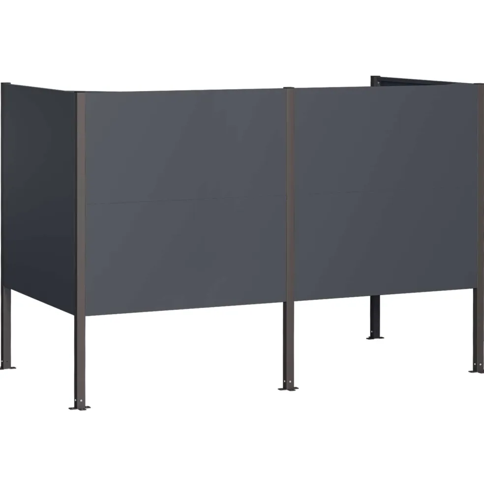vidaXL Afvalcontainer scherm 167 x 85 x 113 cm Staal Antraciet