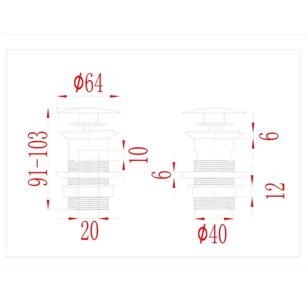 vidaXL Afvoer pop-up met overloop 6,4x6,4x9,1 cm zilverkleurig