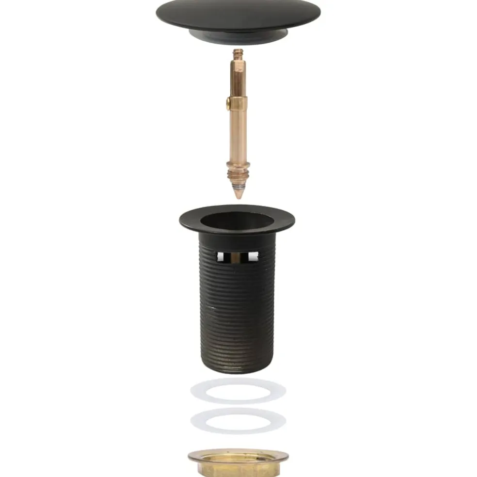 vidaXL Afvoer pop-up met overloop 6,4x6,4x9,1 cm grijs