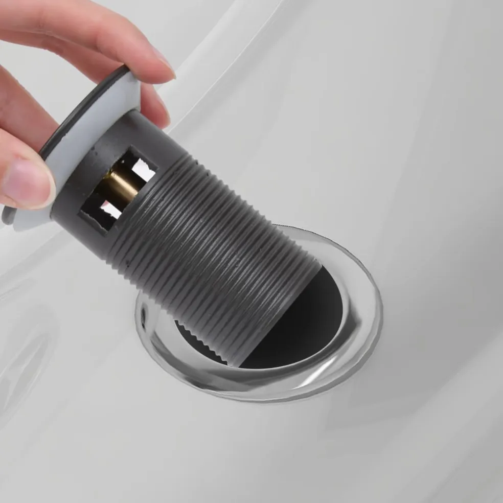 vidaXL Afvoer pop-up met overloop 6,4x6,4x9,1 cm grijs